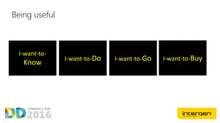 I-want-to-
Know
I-want-to-GoI-want-to-Do I-want-to-Buy
Being useful
 