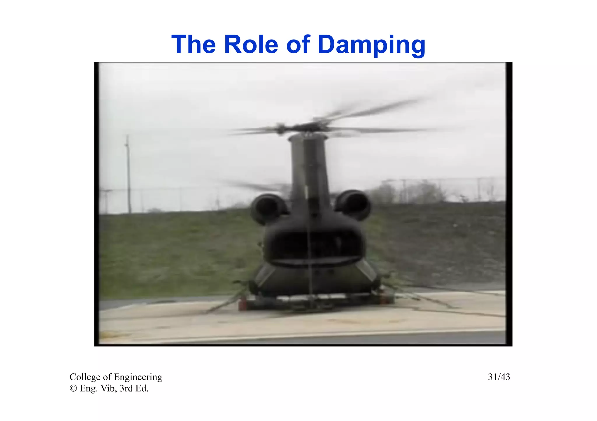 The Role of Damping




College of Engineering                         31/43
© Eng. Vib, 3rd Ed.
 