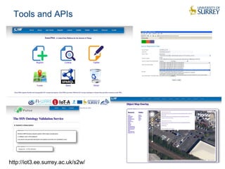 Tools and APIs
22
http://iot3.ee.surrey.ac.uk/s2w/
 