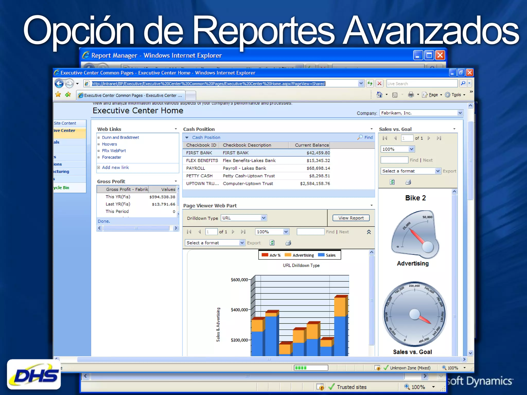 Opción de Reportes Avanzados
 