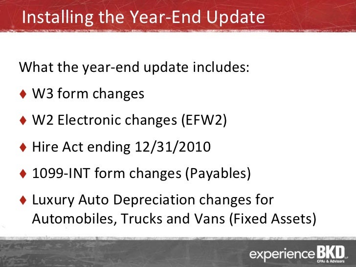 paperless 1099 End 2010 Dynamics GP Year Procedures Closing