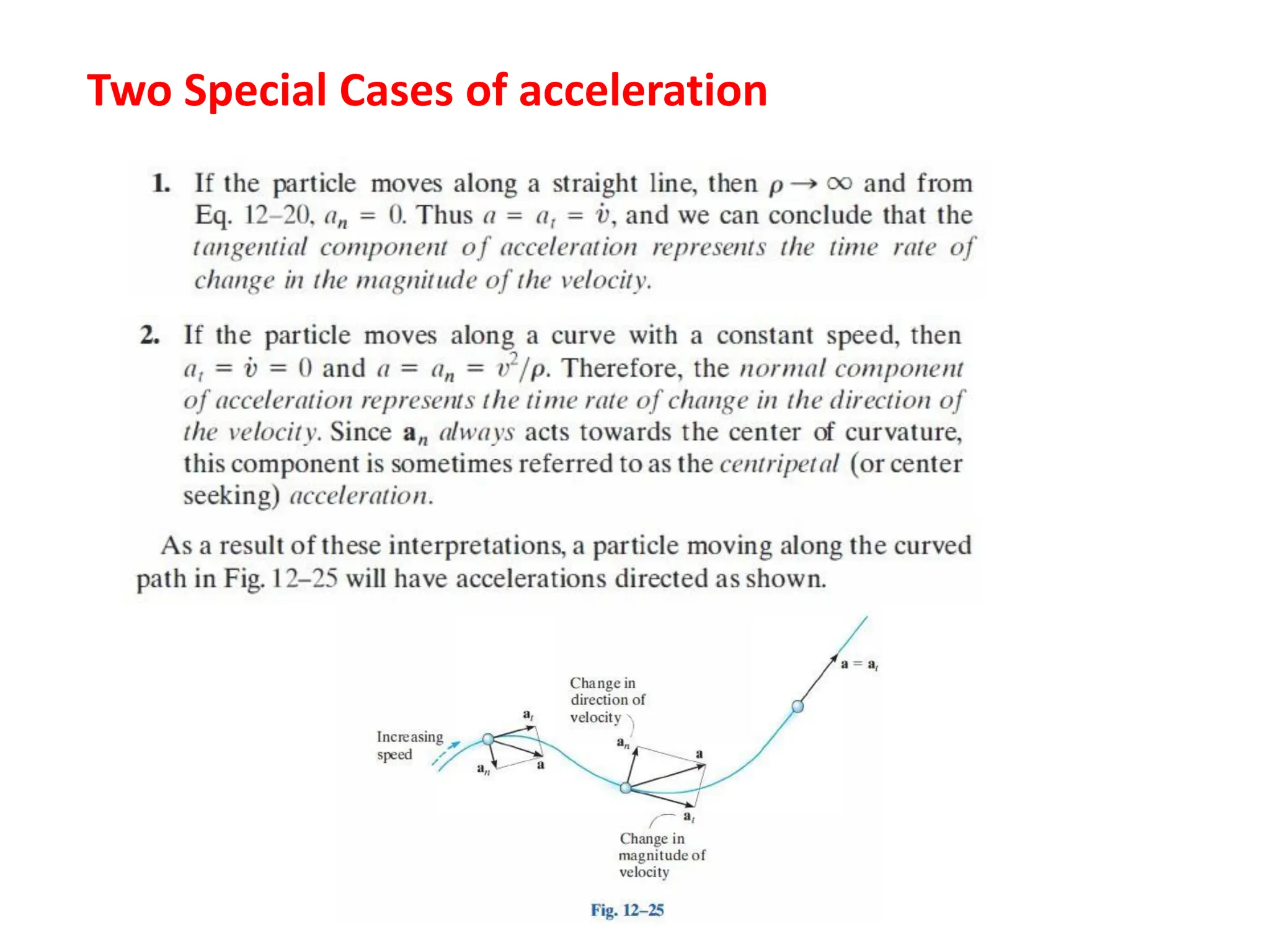 Two Special Cases of acceleration
 