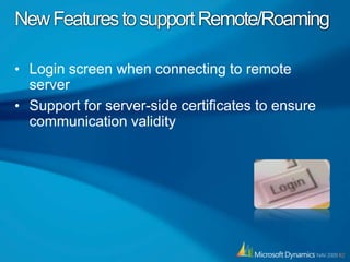 What entities* are integrated in R2?NAV EntityCustomerContactItem/ResourceSales OrderSales InvoiceSalespersonCRM EntityAccountContactProductOrder**InvoiceERP System User*  Plus supporting entities such as Currency** An Order can be initially created in CRM then synced once to NAV