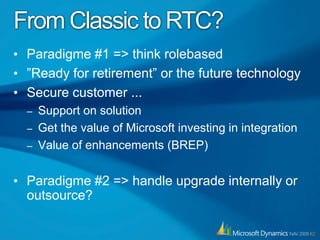 Microsoft Dynamics Payment Services modelDynamics AX 2009First DataCyberSourcePayment  Services for Microsoft DynamicsDynamics POS 2009PensioCurrent support is for US and CanadaDynamics RMS 2.0NetGiro (cnp)Dynamics GP 10PayPal*Adding providers to expand global and local coverage an on-going effortDynamics NAV 2009 R2Other Providers* 