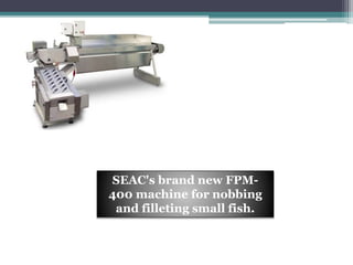 SEAC's brand new FPM-
400 machine for nobbing
and filleting small fish.
 
