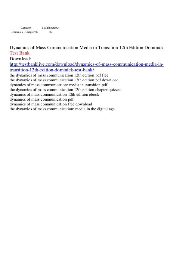 dynamics of mass communication pdf download