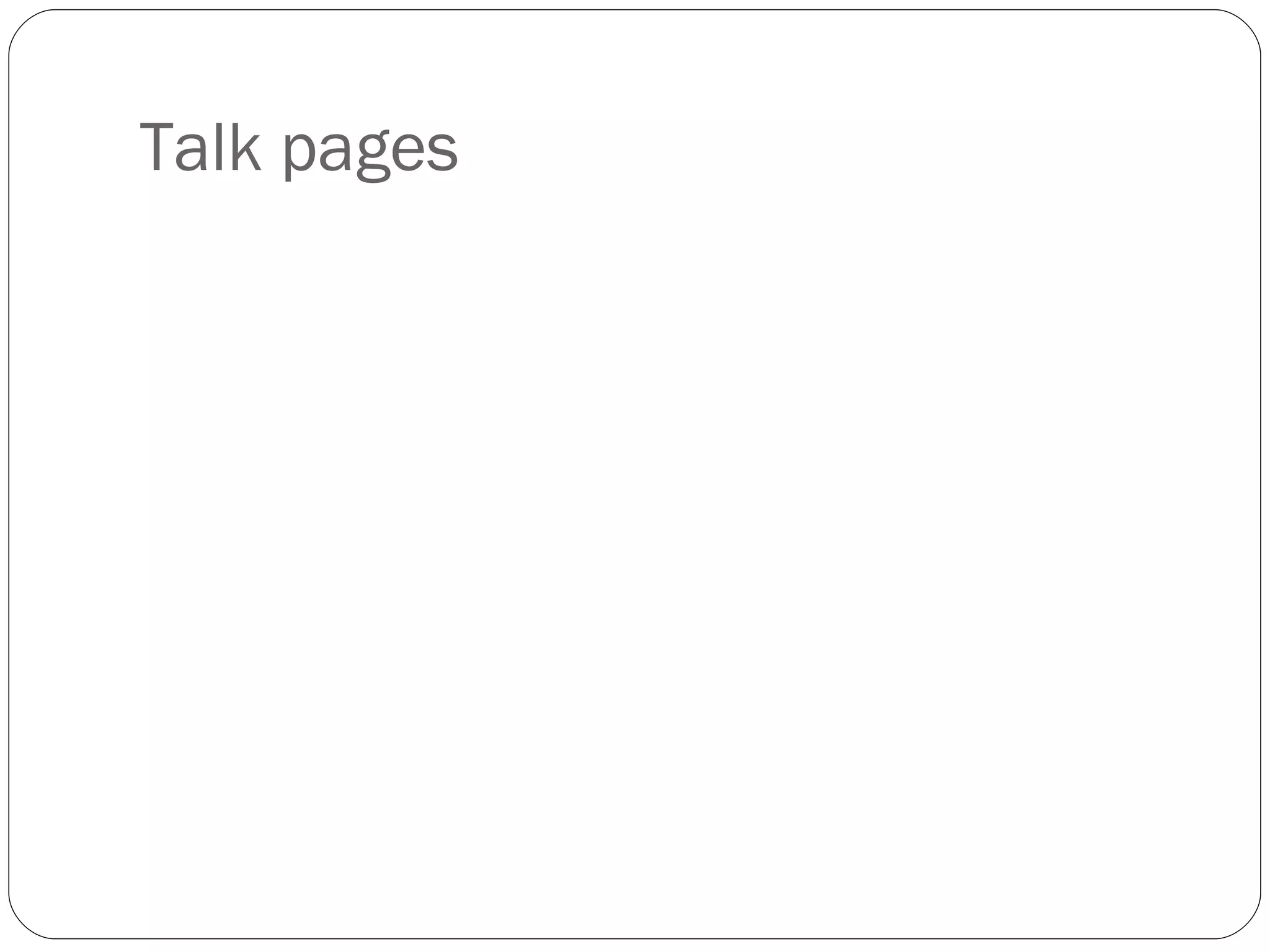 Talk pages 
