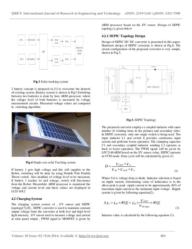 Dynamic Solar Powered Robot Using Dc Dc Sepic Topology