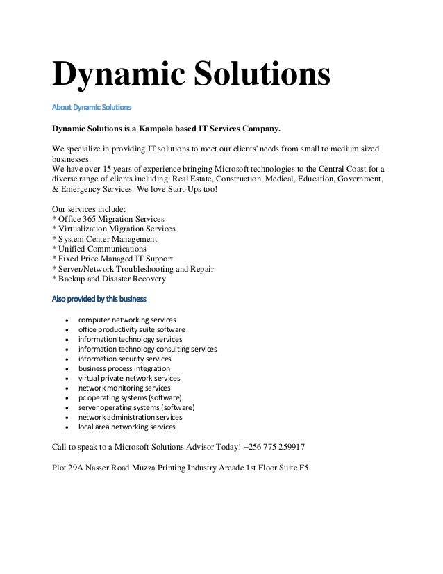 Dynamic solutions company profile