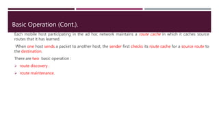 Dynamic source routing in ad hoc wireless networks | PPTX