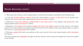 Dynamic source routing in ad hoc wireless networks | PPTX