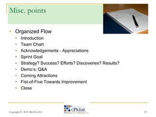 Creating Dynamic Sprint Reviews - cPrime Presentation