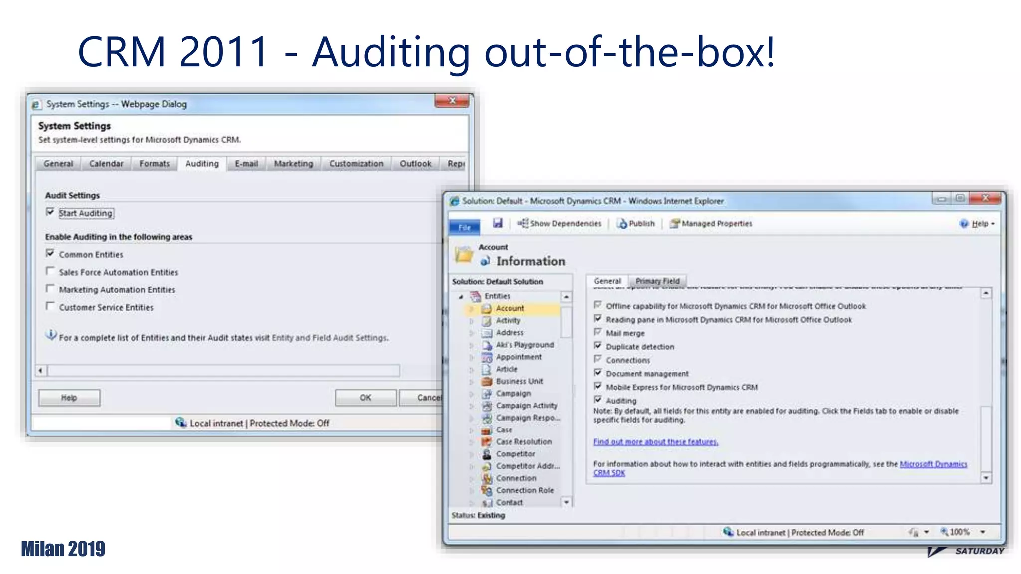 Milan 2019
CRM 2011 - Auditing out-of-the-box!
 