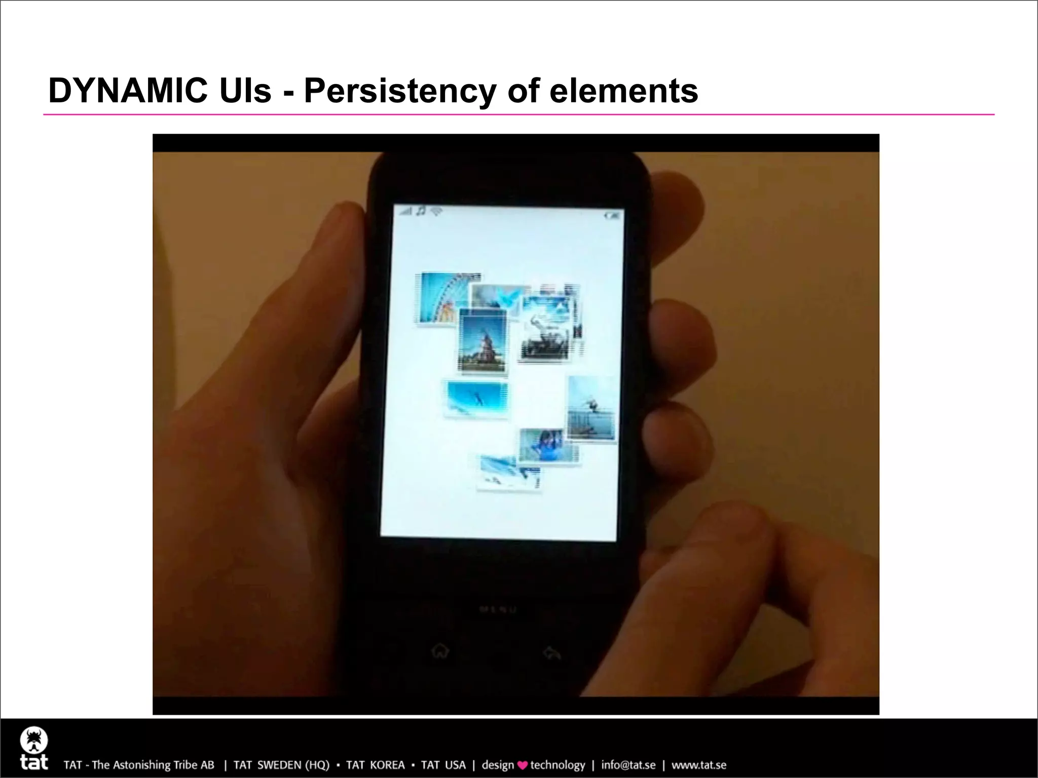 DYNAMIC UIs - Persistency of elements
 