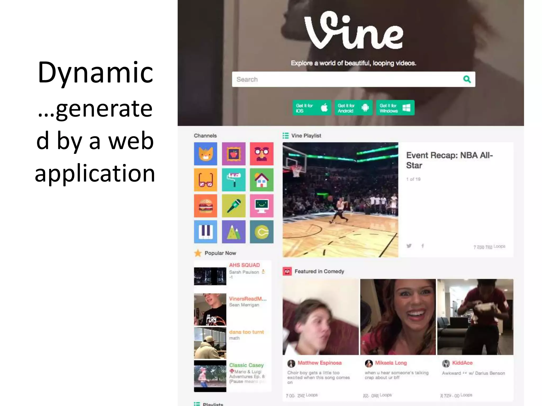 Dynamic
…generate
d by a web
application