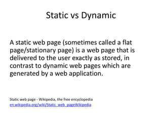 Dynamic vs static | PPTX