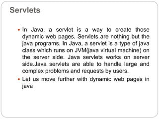 Dynamic web pages in java | PPT