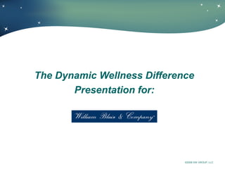 ©2008 DW GROUP, LLC
The Dynamic Wellness Difference
Presentation for:
 