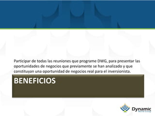 MIEMBROS CORPORATIVOS GOLD:Son todas las es las empresa que estén certificados y que puede responder a la demanda del mercado no solo latino sino también americano. Esta certificación la harán personas especializadas en las diferentes áreas: Administración – Finanzas – Mercadeo Tecnología.Una vez pase la certificación esta listo para conseguirle clientes y/o para presentar a un Inversionista del Grupo.  Valor $180.00 por ano 