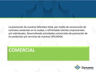 Médicos etc.Seminarios de Formación Empresarial y de Actualización.Formar parte de nuestro registro de proveedores de descuentos.Recibir clientes referidos Promoción de sus productos y servicios toda la campana de Mercadeo del Grupo.Valor $150.00Beneficios: