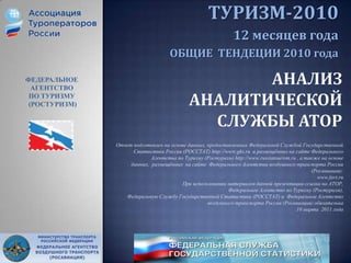 Процентное изменение количества выехавших российских туристов в 2010 году по отношению к 2008 году  по странам выезда: