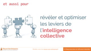 et aussi pour
révéler et optimiser
les leviers de
l’intelligence
collective
© Reproduction et diffusion interditeRendez-vous sur reussir-son-entreprise.fr
 