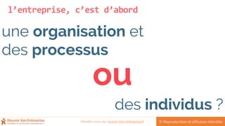 une organisation et
des processus
des individus ?
l’entreprise, c’est d’abord
ou
© Reproduction et diffusion interditeRendez-vous sur reussir-son-entreprise.fr
 