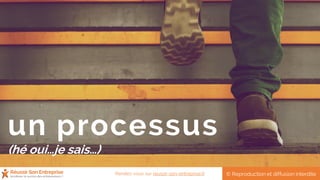 un processus
(hé oui…je sais…)
© Reproduction et diffusion interditeRendez-vous sur reussir-son-entreprise.fr
 