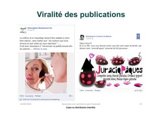 Copie ou distribution interdite
Viralité des publications
24/05/2014 Dynamiser son commerce avec Facebook 15
 