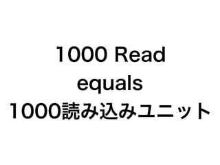 1000 Read
equals
1000読み込みユニット
 