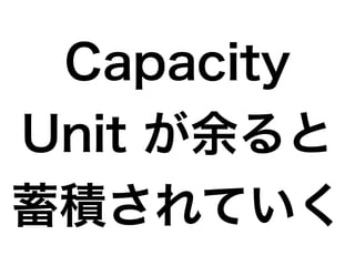 Capacity
Unit が余ると
蓄積されていく
 