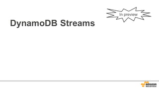 DynamoDB Streams
In  preview
 