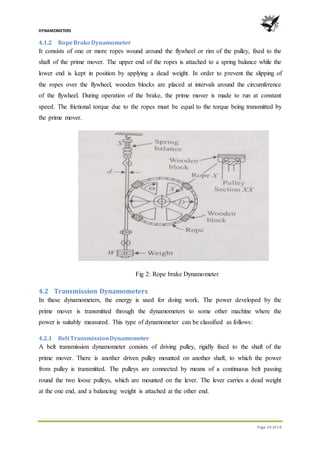 Presentation Report On Dynamometers | DOCX