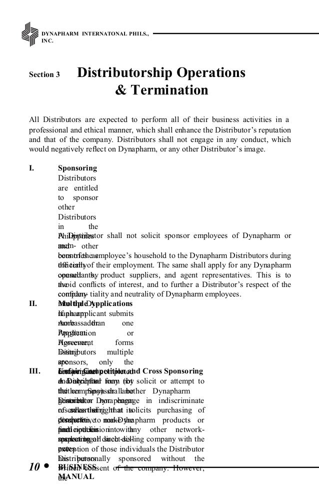 dynapharm business manual solicit letter