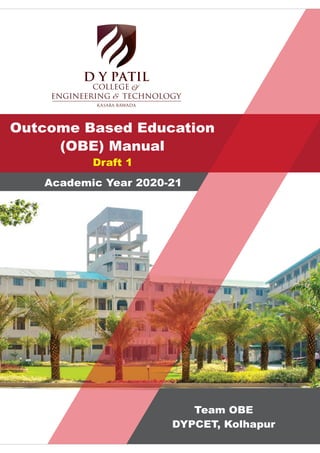 Outcome Based Education
(OBE) Manual
Academic Year 2020-21
Draft 1
Team OBE
DYPCET, Kolhapur
 