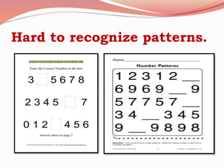 Hard to recognize patterns.
 