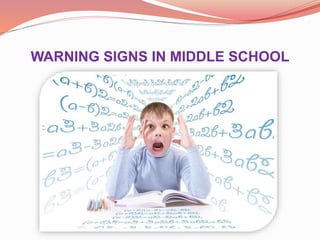 WARNING SIGNS IN MIDDLE SCHOOL
 