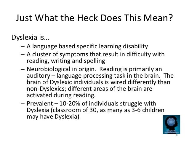 Meaning dyslexic Dyslexia