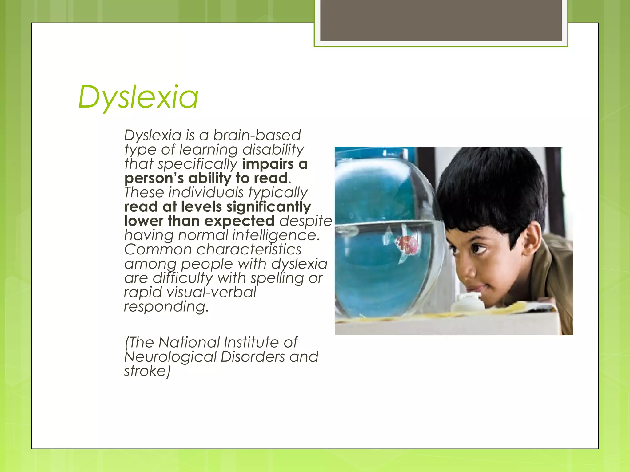 Dyslexia - inclusive practice | PPT