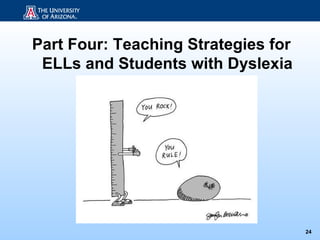 Part Four: Teaching Strategies for
 ELLs and Students with Dyslexia




                                     24
 