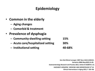 Dysphagia in the elderly@apr2014 present | PDF