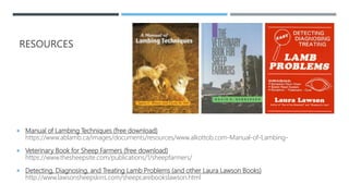 RESOURCES
 Manual of Lambing Techniques (free download)
https://www.ablamb.ca/images/documents/resources/www.alkottob.com...