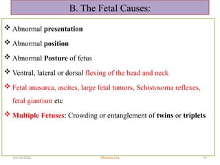 DYSTOCIA managements in cow. pp including the etiology ,predisposing ...