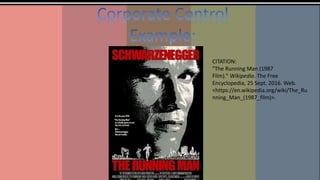 CITATION:
"The Running Man (1987
Film)." Wikipedia. The Free
Encyclopedia, 25 Sept. 2016. Web.
<https://en.wikipedia.org/wiki/The_Ru
nning_Man_(1987_film)>.
 