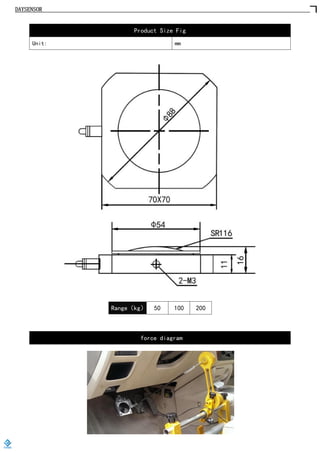 DAYSENSOR
Product Size Fig
Unit: mm
Range（kg） 50 100 200
force diagram
 