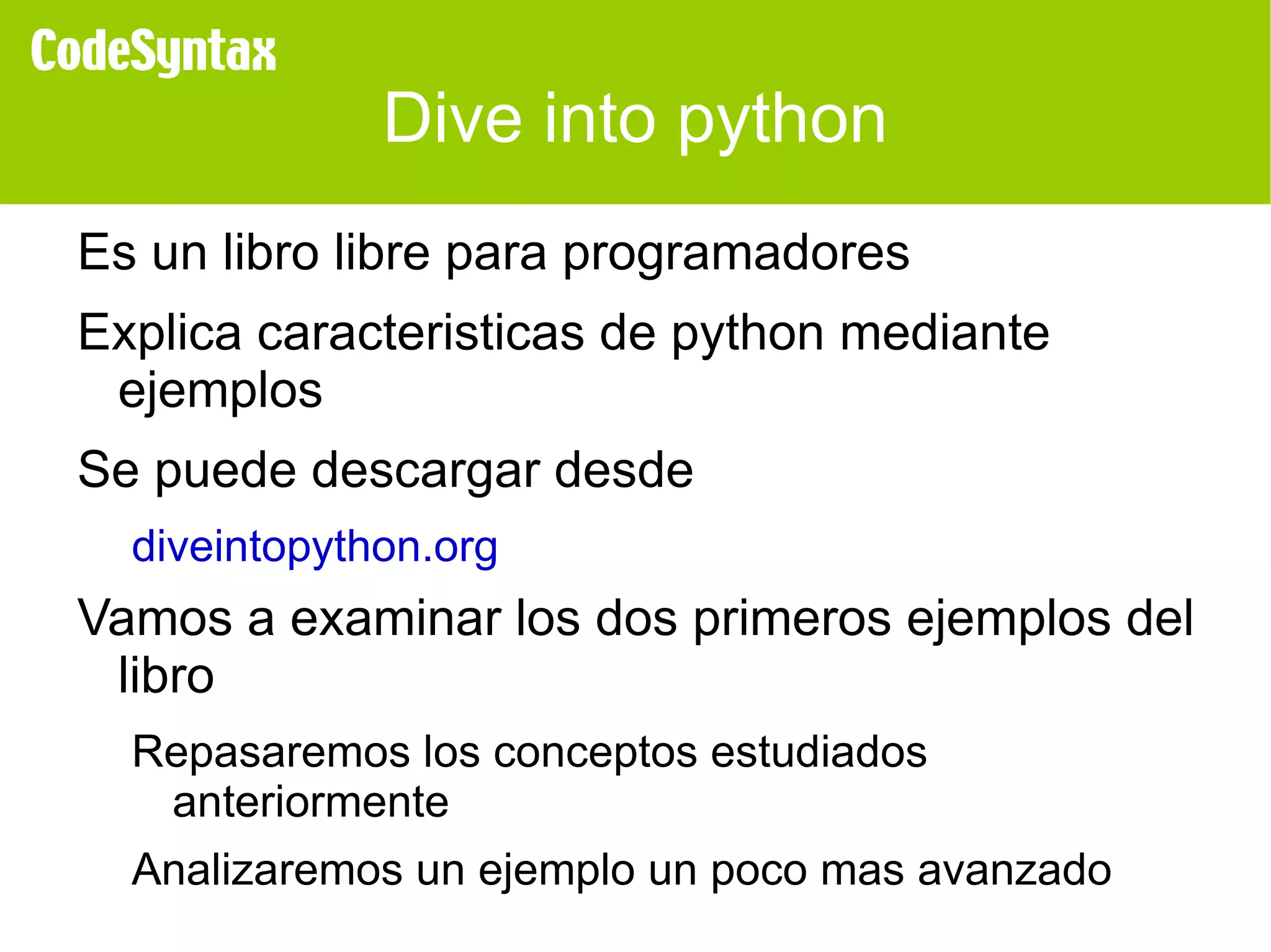 Python un ejemplo práctico | PPT
