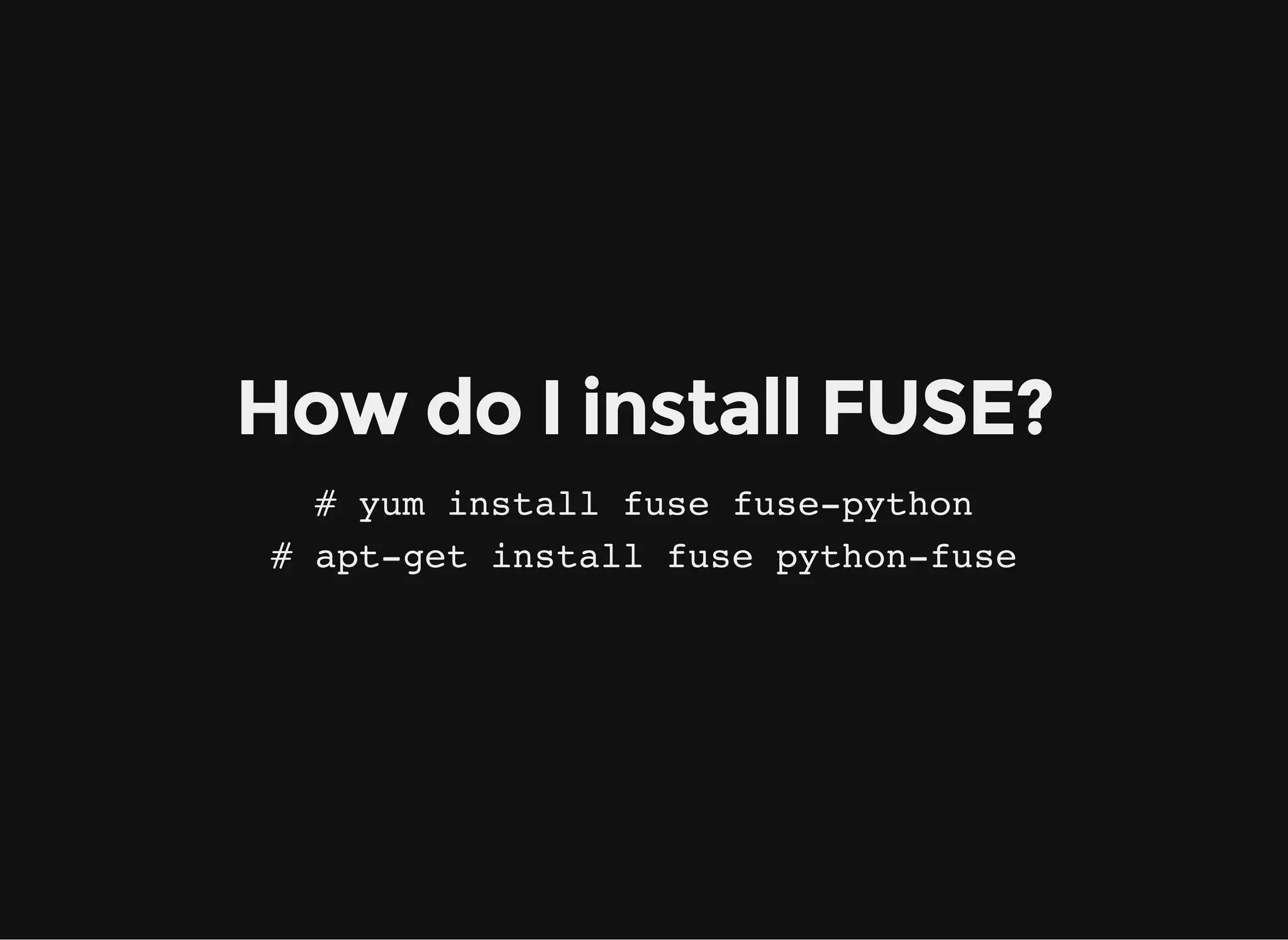 FUSE overview
 