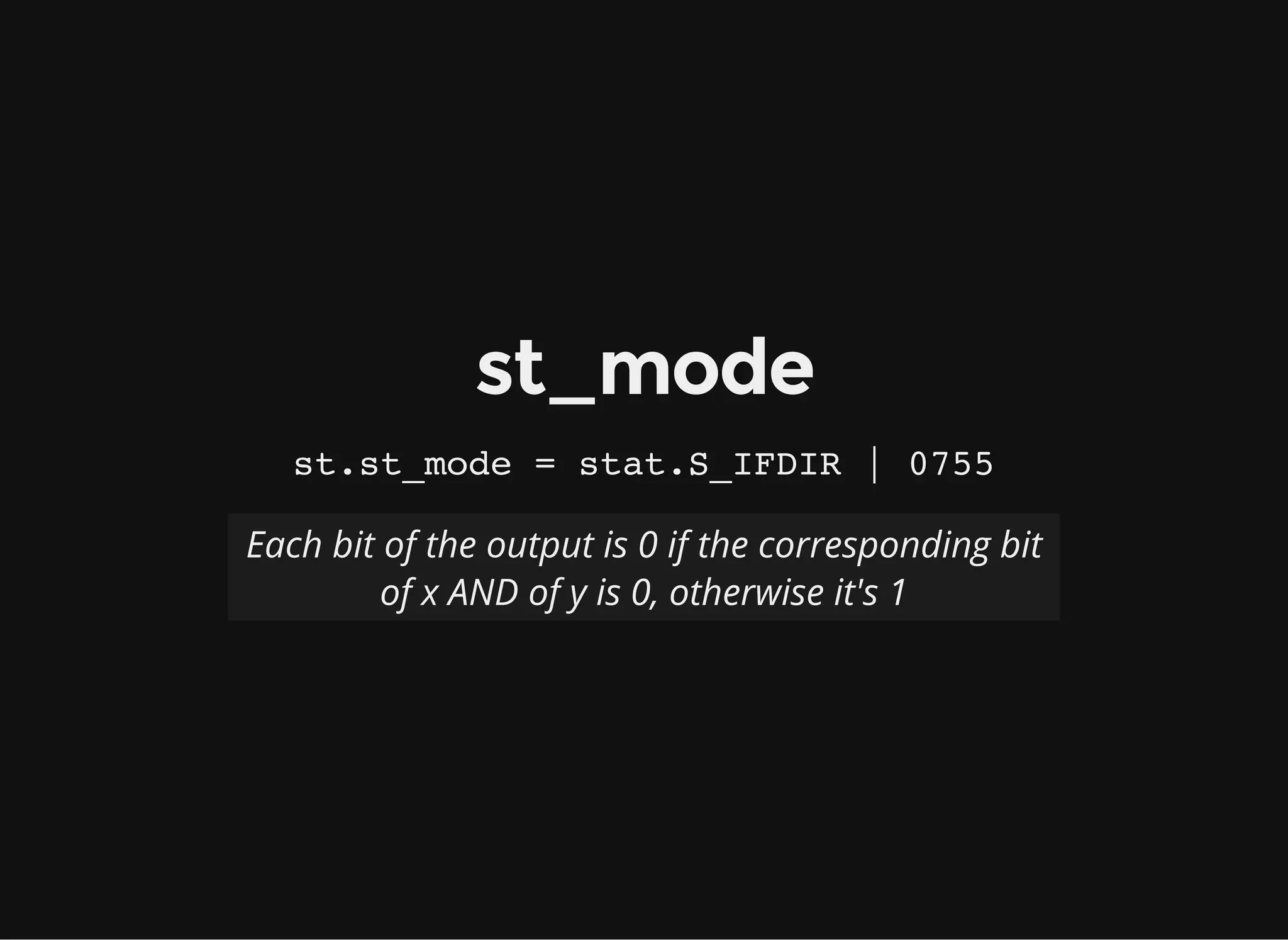 $ stat /etc/fstab
[anurag@zomg toyfs]$ stat /etc/fstab
File: ‘/etc/fstab’
Size: 481 Blocks: 8 IO Block: 4096 regular file
Device: fd01h/64769d Inode: 259076 Links: 1
Access: (0644/-rw-r--r--) Uid: ( 0/ root) Gid: ( 0/ root)
Context: system_u:object_r:etc_t:s0
Access: 2015-02-20 14:46:16.248920273 +0530
Modify: 2015-02-11 20:42:51.750210844 +0530
Change: 2015-02-11 21:56:52.520767293 +0530
Birth: -
[anurag@zomg toyfs]$
 