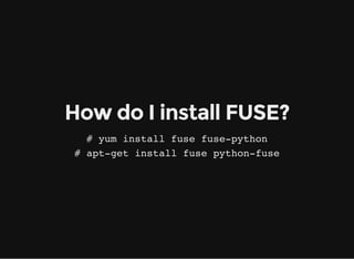 FUSE overview
 
