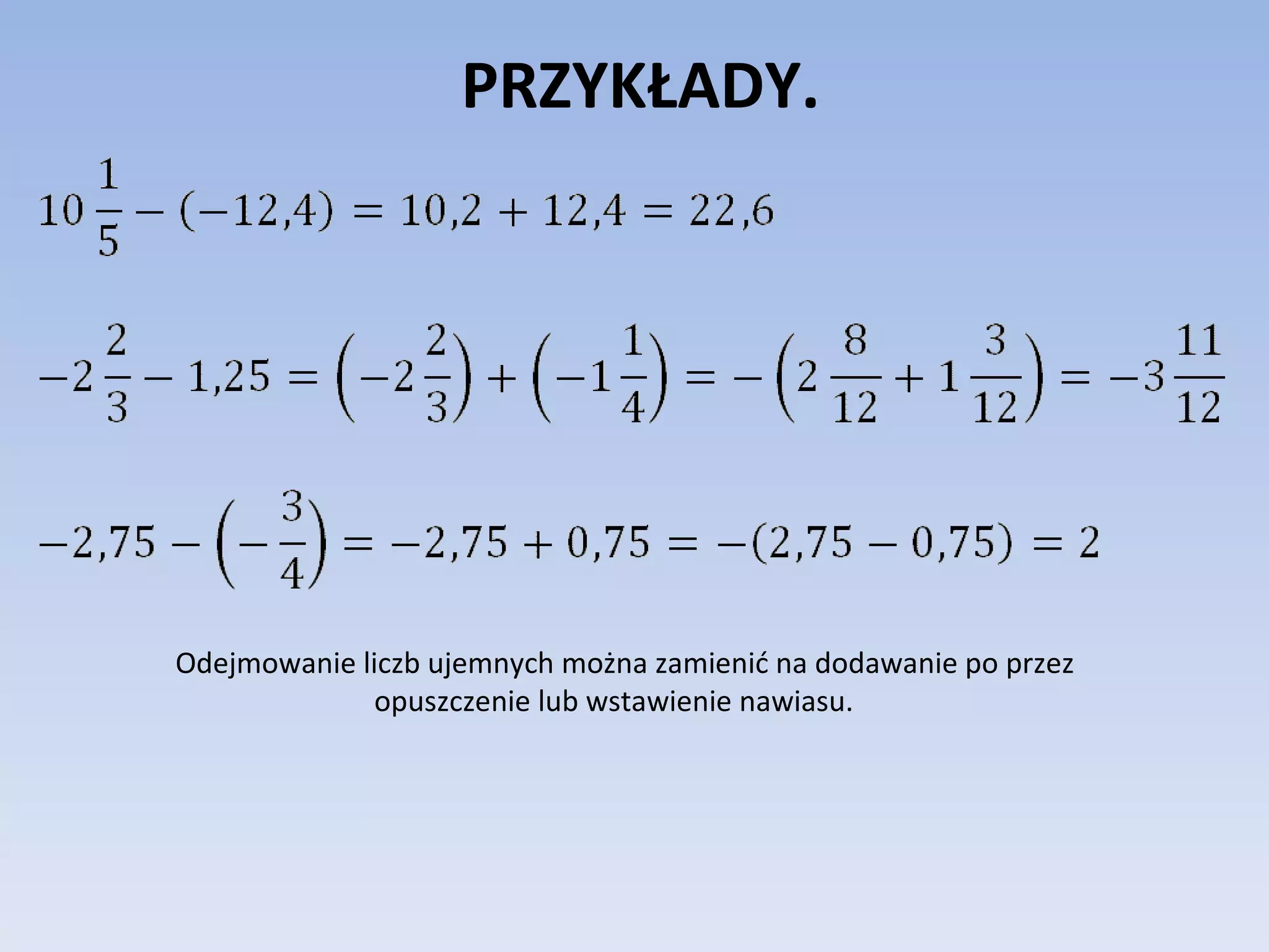 Dzialania na liczbach_wymiernych | PPT